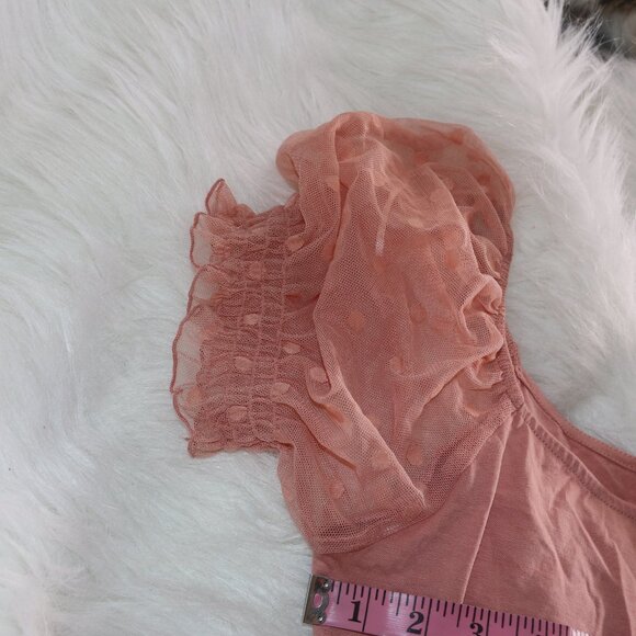Ambiance Blush Pink Puff Sleeve Top - Size Medium - Picture 8 of 9